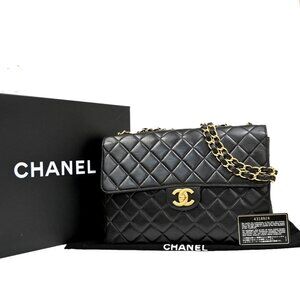 CHANEL CC Matelasse 30 Chain Shoulder Bag Leather Black